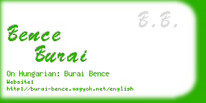 bence burai business card